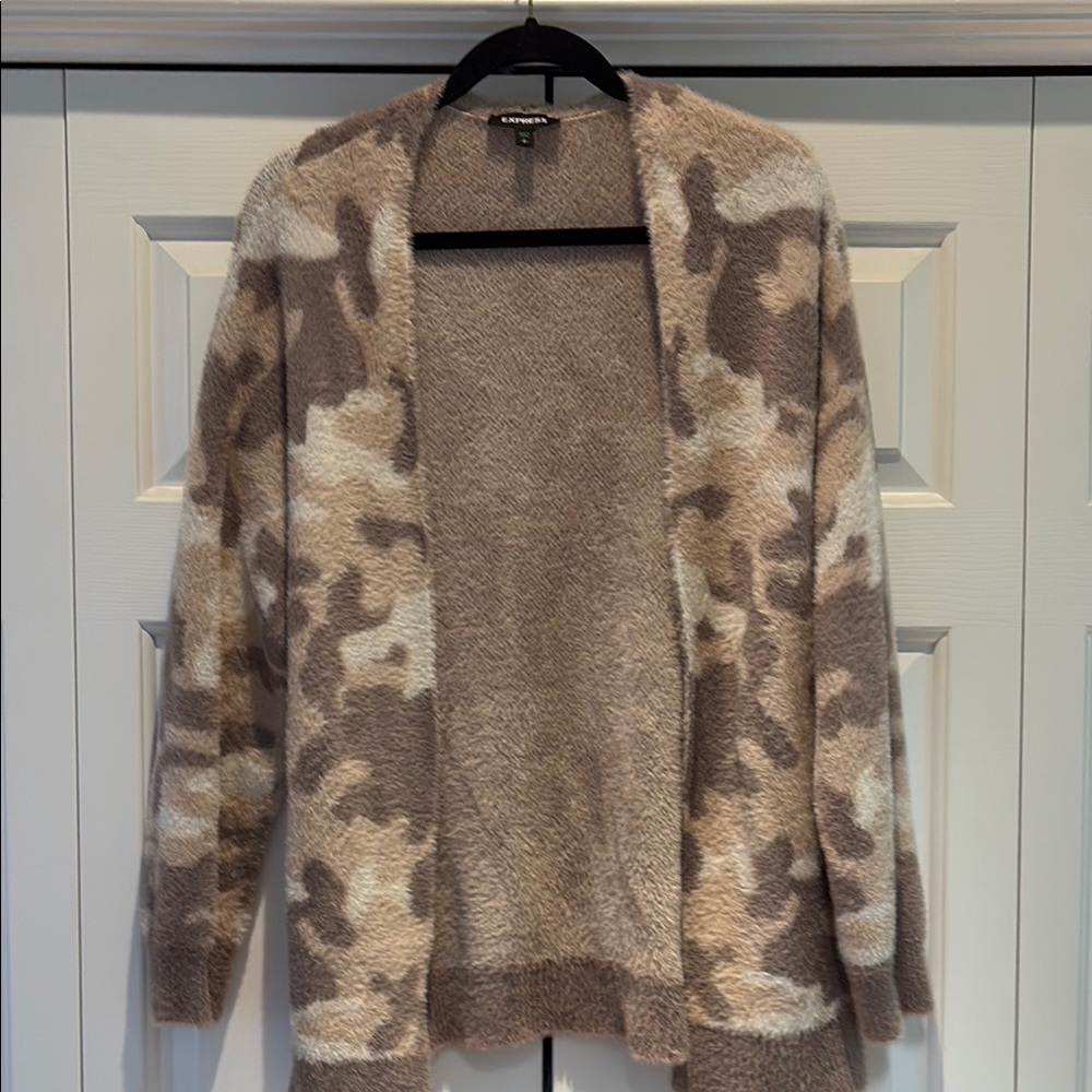 Express women’s cardigan camo sweater